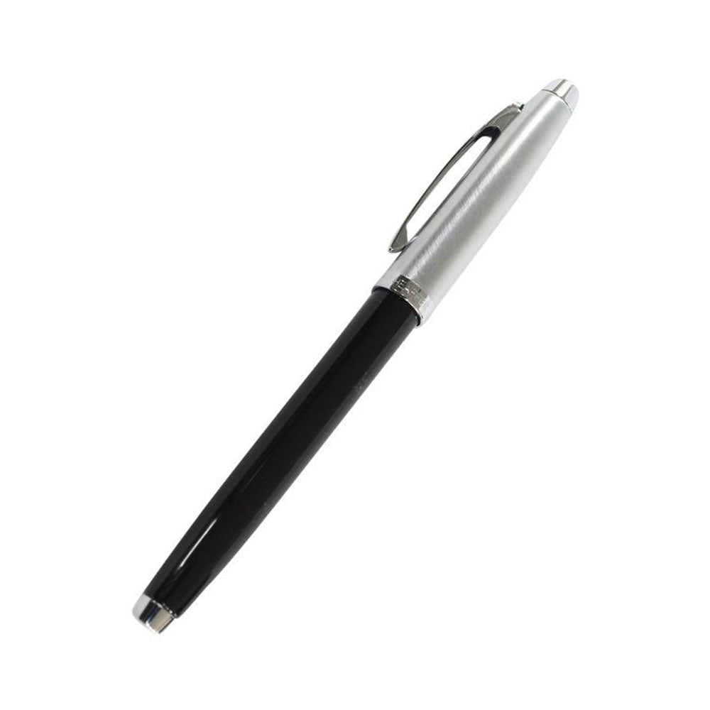 Sheaffer Gift 100 9313 Glossy Black Brushed Chrome With Nickel-Plated Trim Rollerball Pen