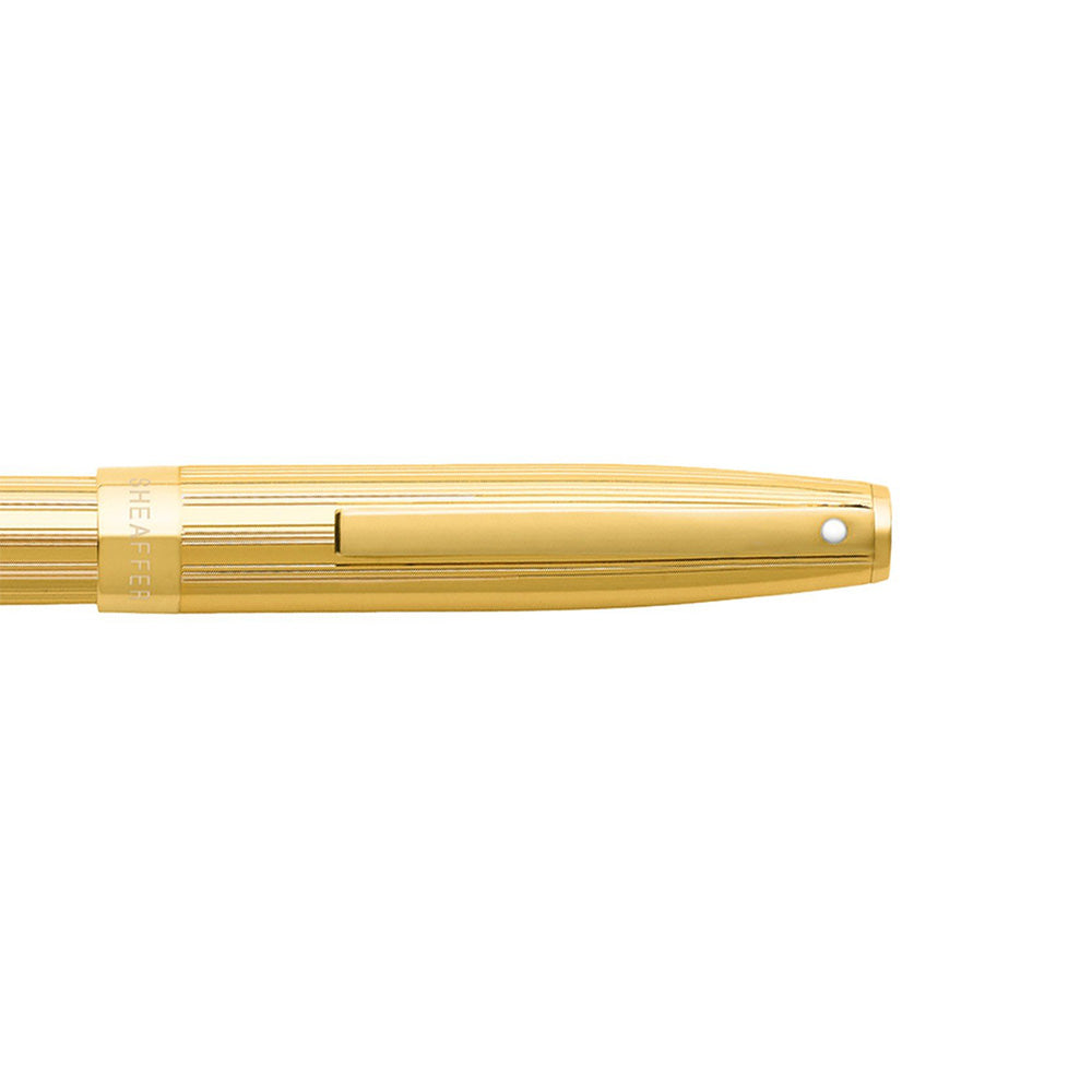 Sheaffer Sagaris 9474 Fluted Gold Tone with Gold Tone Trim Rollerball Pen