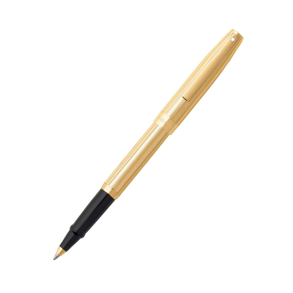 Sheaffer Sagaris 9474 Fluted Gold Tone with Gold Tone Trim Rollerball Pen