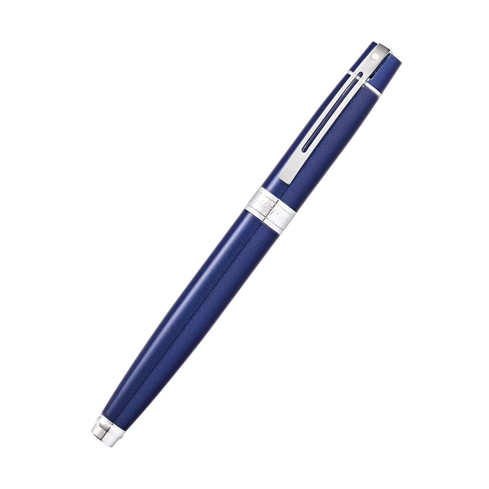Sheaffer Gift 300 A9328 Glossy Blue with Chrome Trim Fountain Pen - Medium Nib