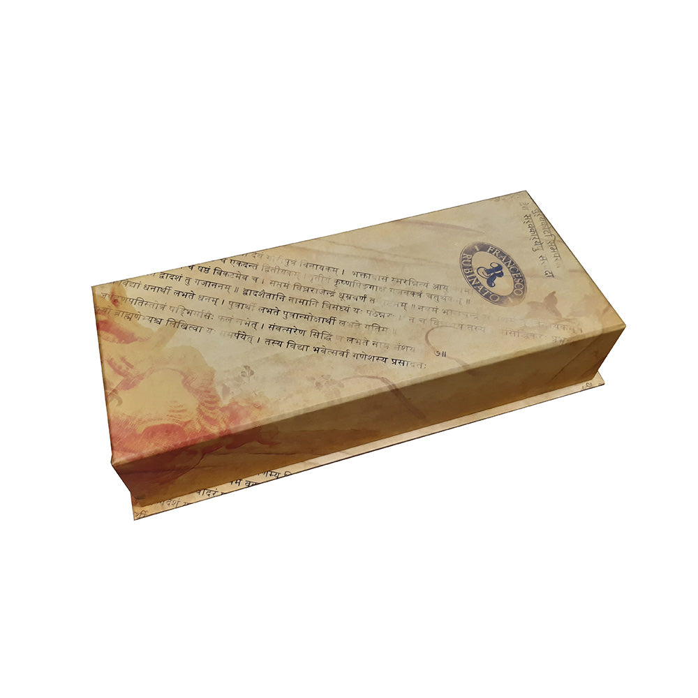 Exclusive to India, the Rubinato Ganesha Quill Pen appeals to those who seek the blessings of the most loved Hindu God. Complete with a Ganesha figurine pen stand, this quill set will be treasured for a lifetime. Blue and gold-toned feather Ganesha fountain pen Blue inkpot Gold-toned Ganesha pen stand A scroll Nib Material: Stainless Steel Product Material: Metal Handle With Care Brand origin: Italy