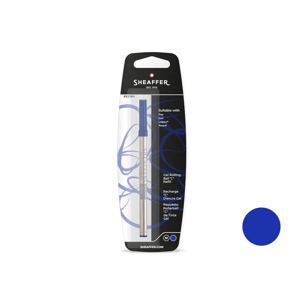 Experience unparalleled precision with the Sheaffer C Style Rollerball Refill, as it delivers seamless flow of ink on any paper, ensuring a smooth writing experience. Available in Blue and Black colors. Blue Colour Suitable for Sheaffer Pop, Legacy, Award & older Icon models High-quality ink 0.7mm Suitable for all types of paper Formulated for a smooth flow