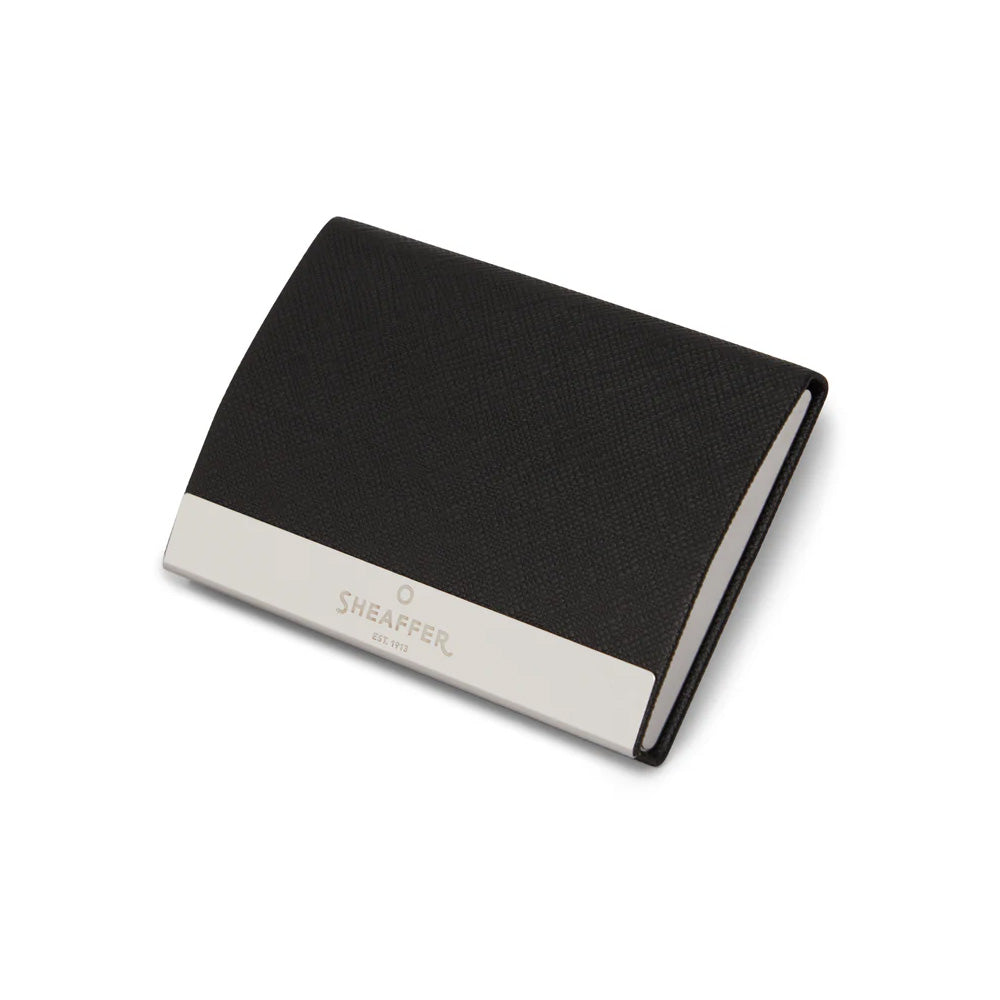 Sheaffer Gift Set 300 9312 Glossy Black CT Ball Pen with Business Card Holder