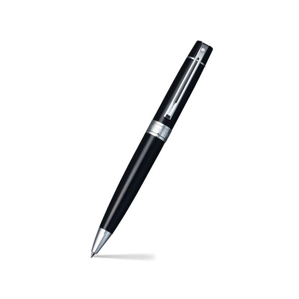 Sheaffer Gift Set 300 9312 Glossy Black with Chrome Trim Ballpoint Pen with and Medium Notebook