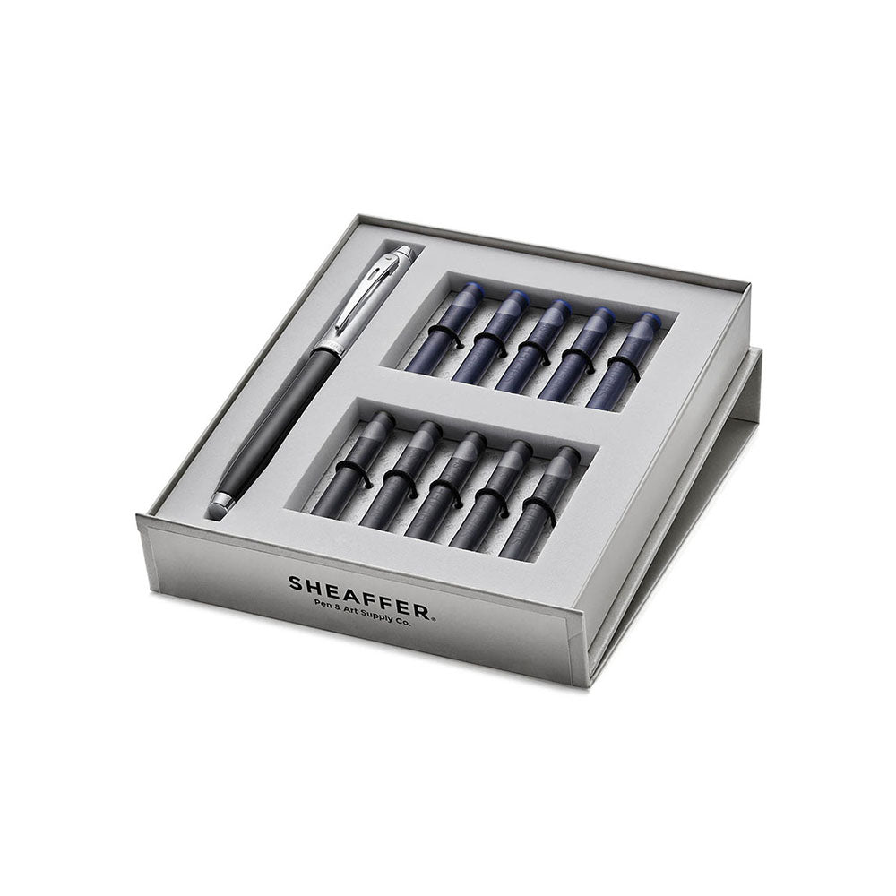 Sheaffer 9313 Glossy Black Lacquer with Nickel Plate Trim Fountain Pen – Medium Nib