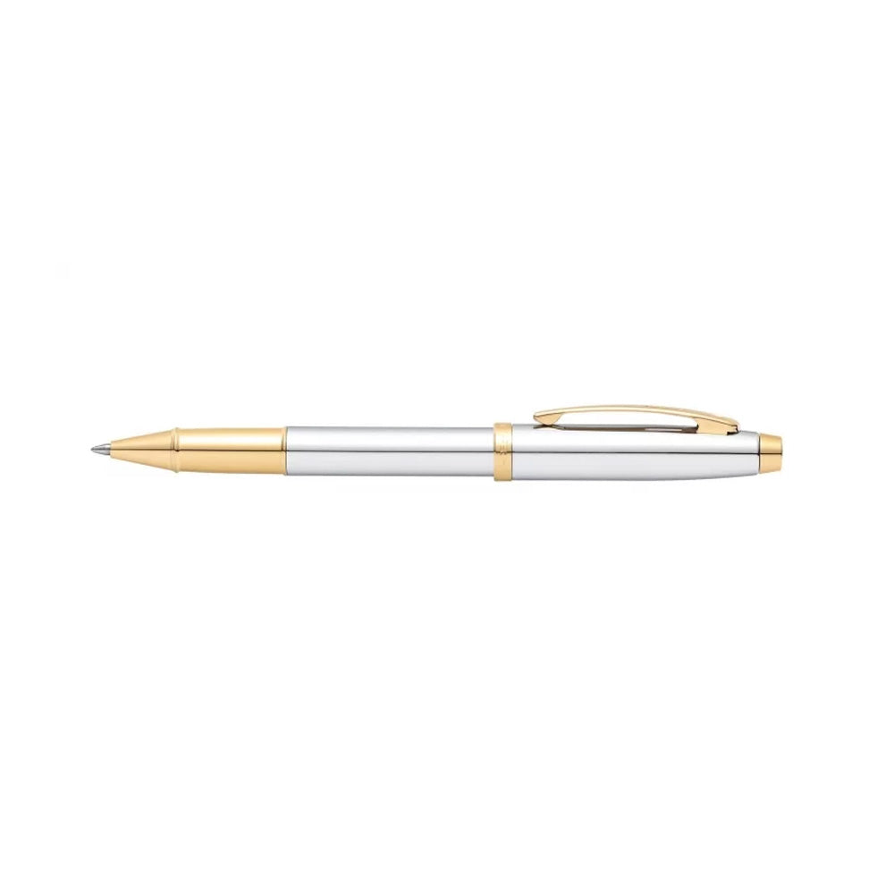 Sheaffer Gift 100 9340 Bright Chrome with Gold Tone Trim Rollerball Pen
