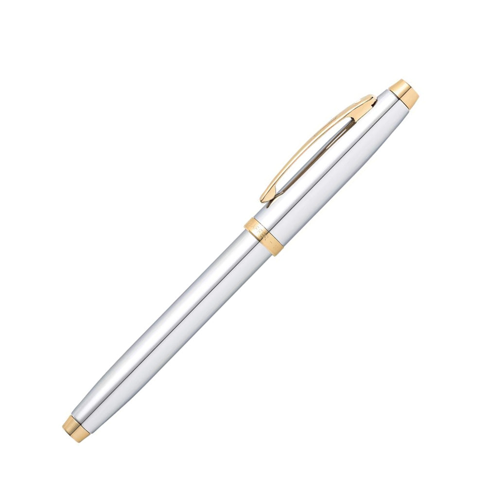 Sheaffer Gift 100 9340 Bright Chrome with Gold Tone Trim Rollerball Pen