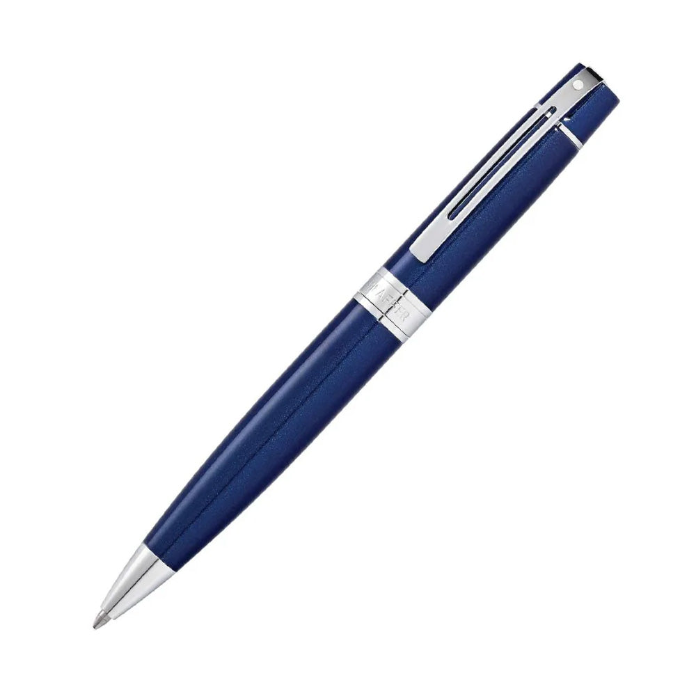 Sheaffer 300 E9341 Glossy Blue With Chrome Trim Ball Pen