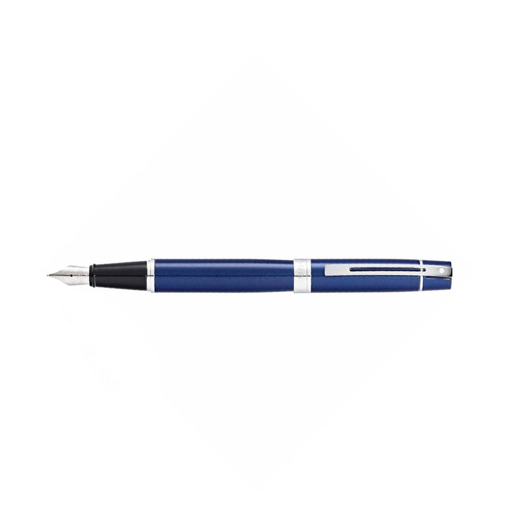 Sheaffer 300 9341 Glossy Blue with Chrome Trim Fountain Pen - Medium Nib