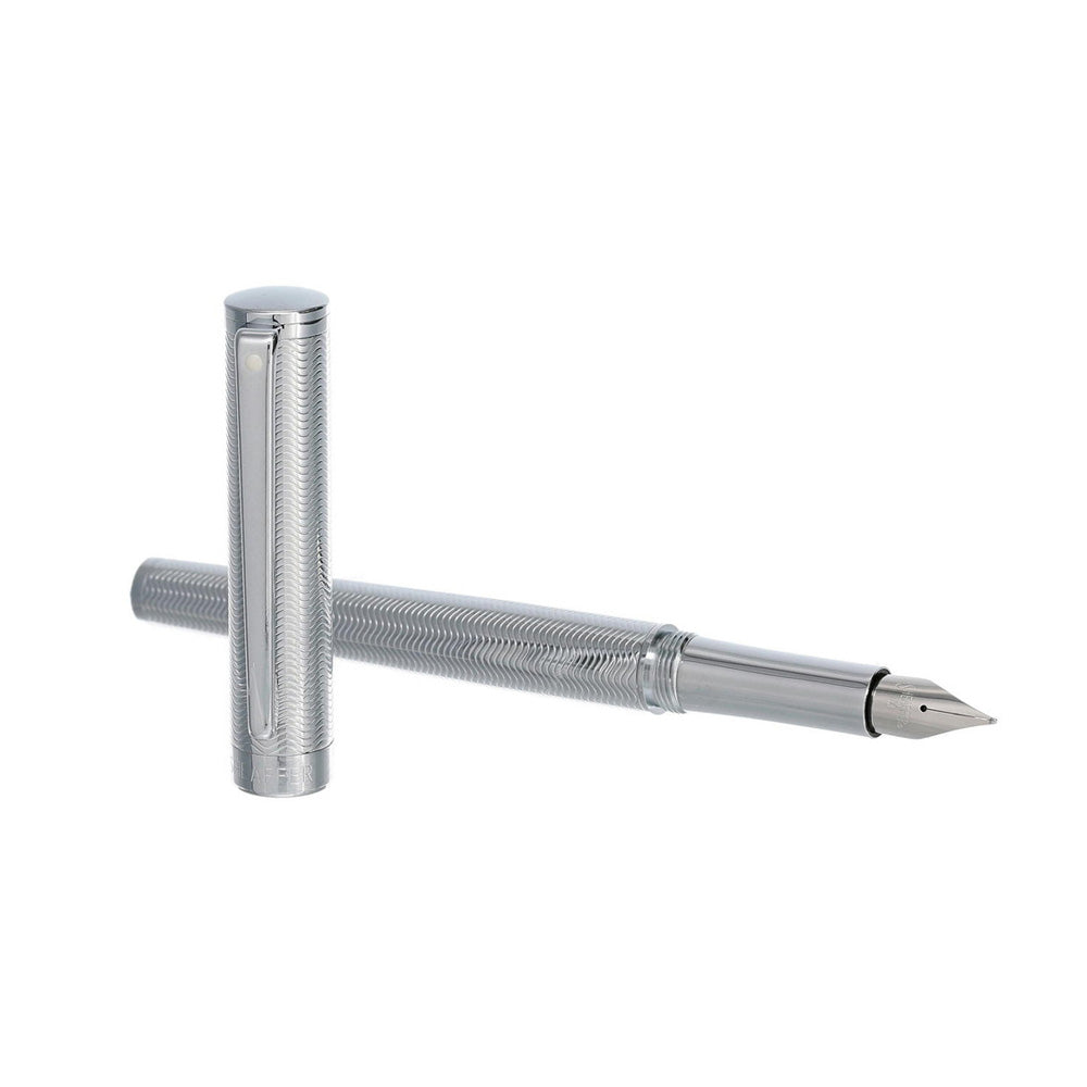 Sheaffer Intensity 9241 Engraved Chrome with Chrome-Plated Trim Fountain Pen - Medium Nib