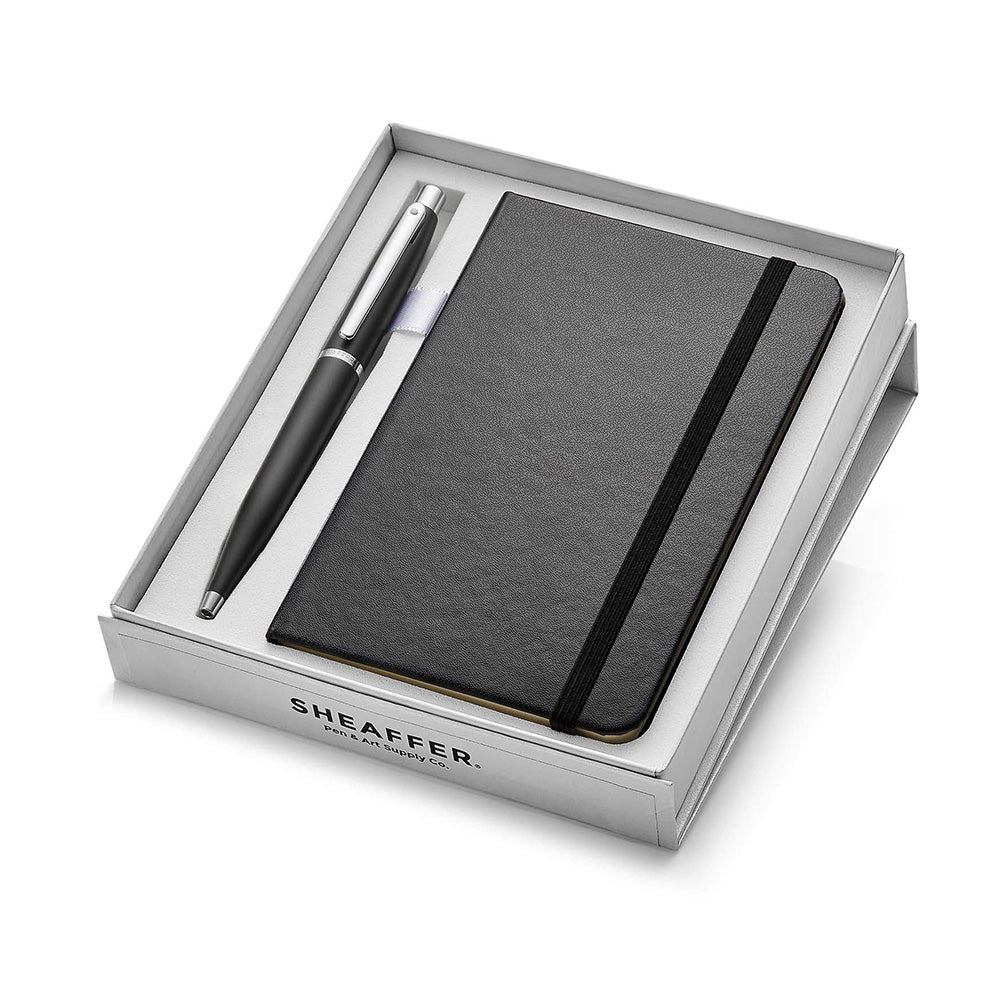 Sheaffer VFM 9405 Matte Black CT Ballpoint Pen with A6 Black Notebook