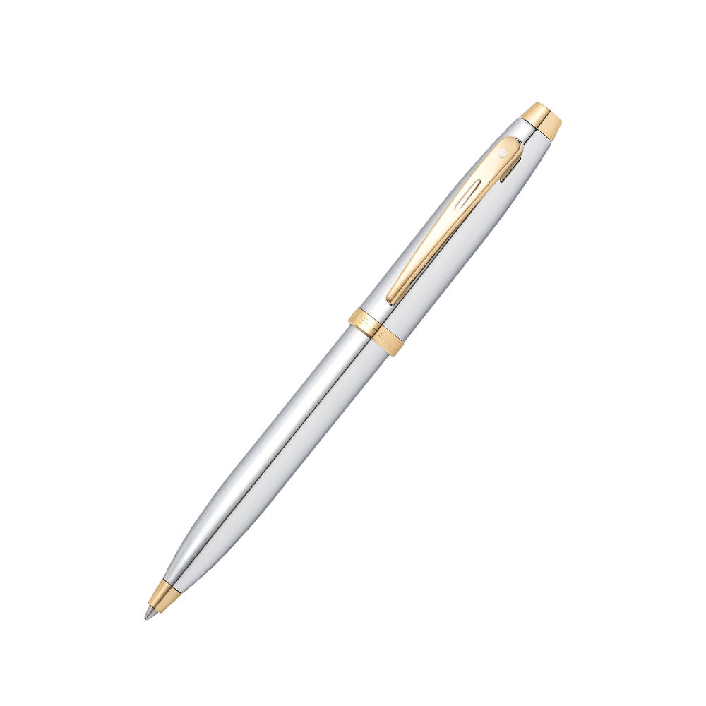 Sheaffer Gift 100 9340 Chrome Gold Tone Ball Pen with Card Holder