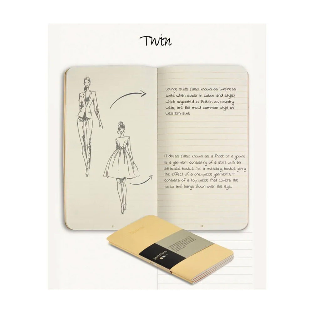 Pennline Quikfill Twin Plain Notebook (Quikrite) Set of 2 - Mustard