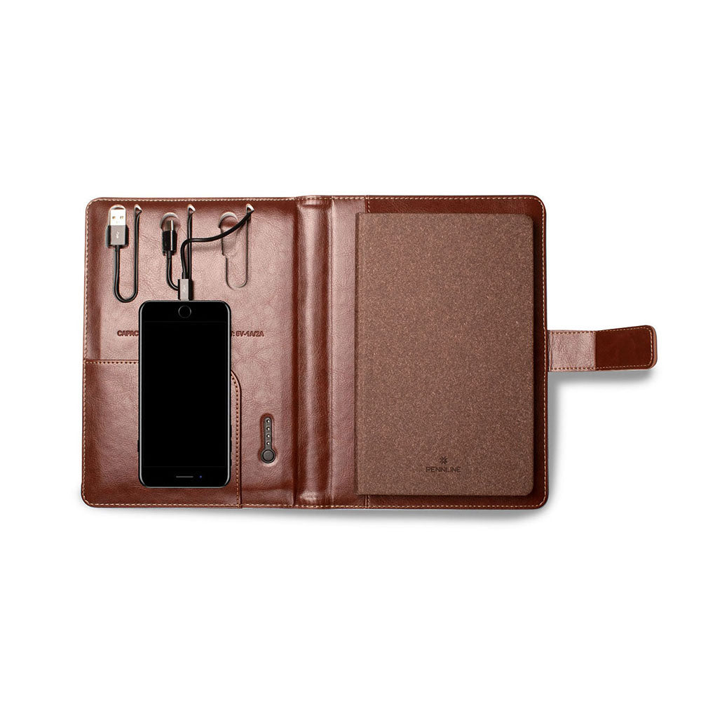 Pennline Design 5 Organizer with 4000mAh Powerbank - Brown