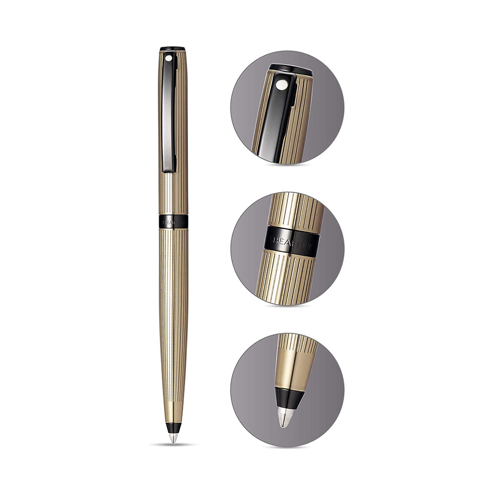 Sheaffer Sagaris Titanium Gray Lacquer with Polished Black PVD Trim Ballpoint Pen