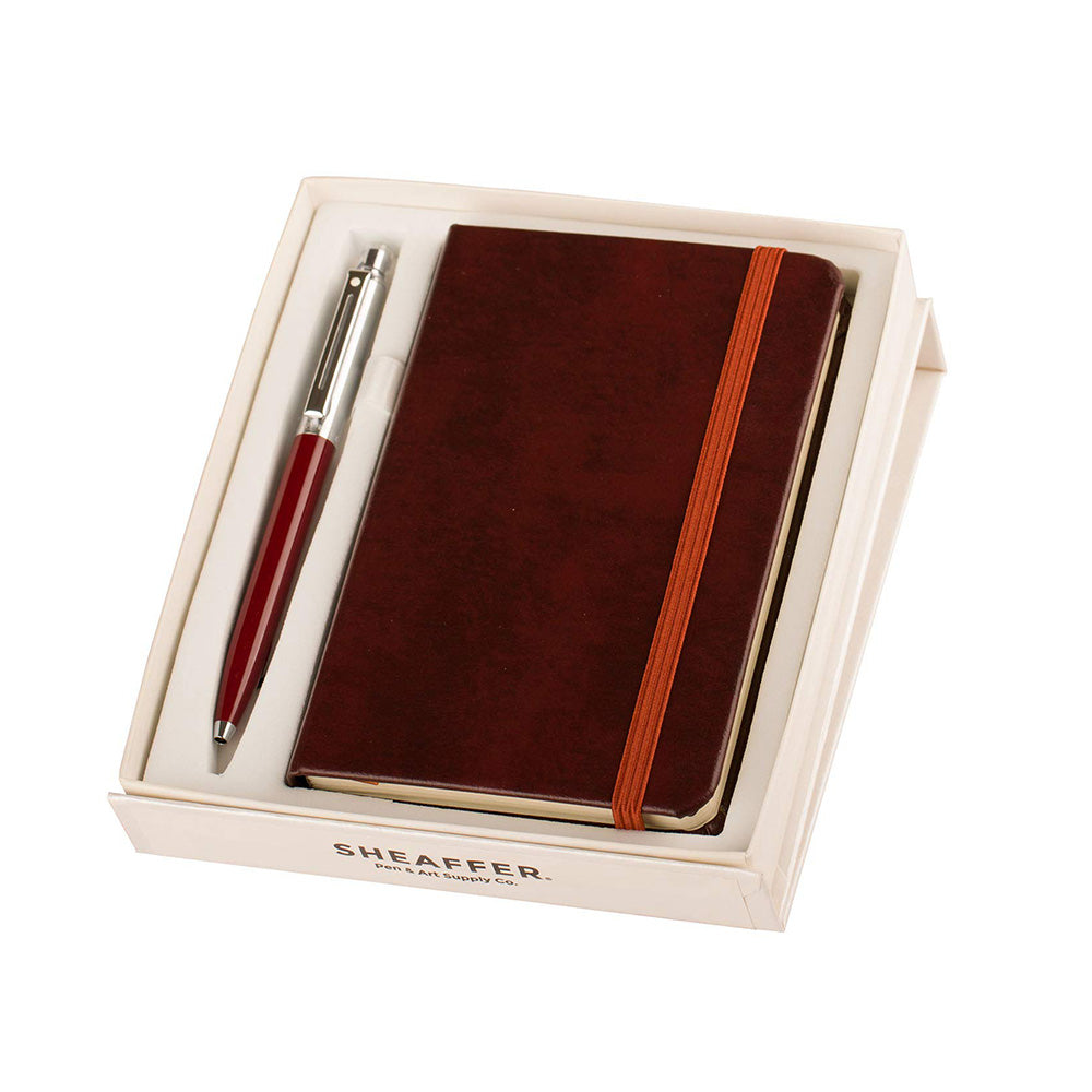 Sheaffer Gift Set Sentinel A321 Burgundy Ball Pen With A6 Notebook