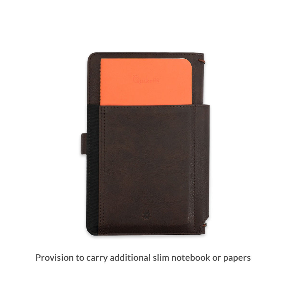 Pennline Superbook-Mini Organiser with Wireless Charging and 4000mAh Powerbank - Coffee Brown