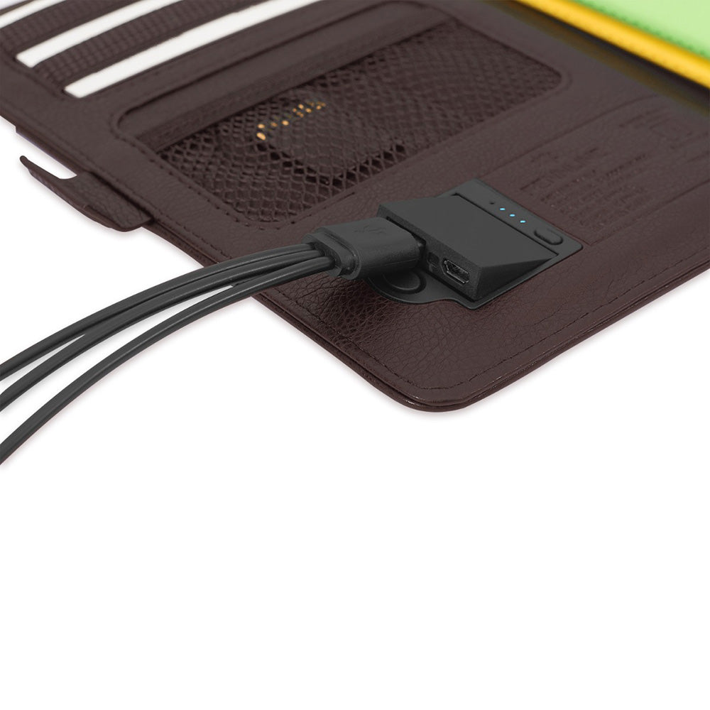Pennline Superbook-Mini Organiser with Wireless Charging and 4000mAh Powerbank - Coffee Brown