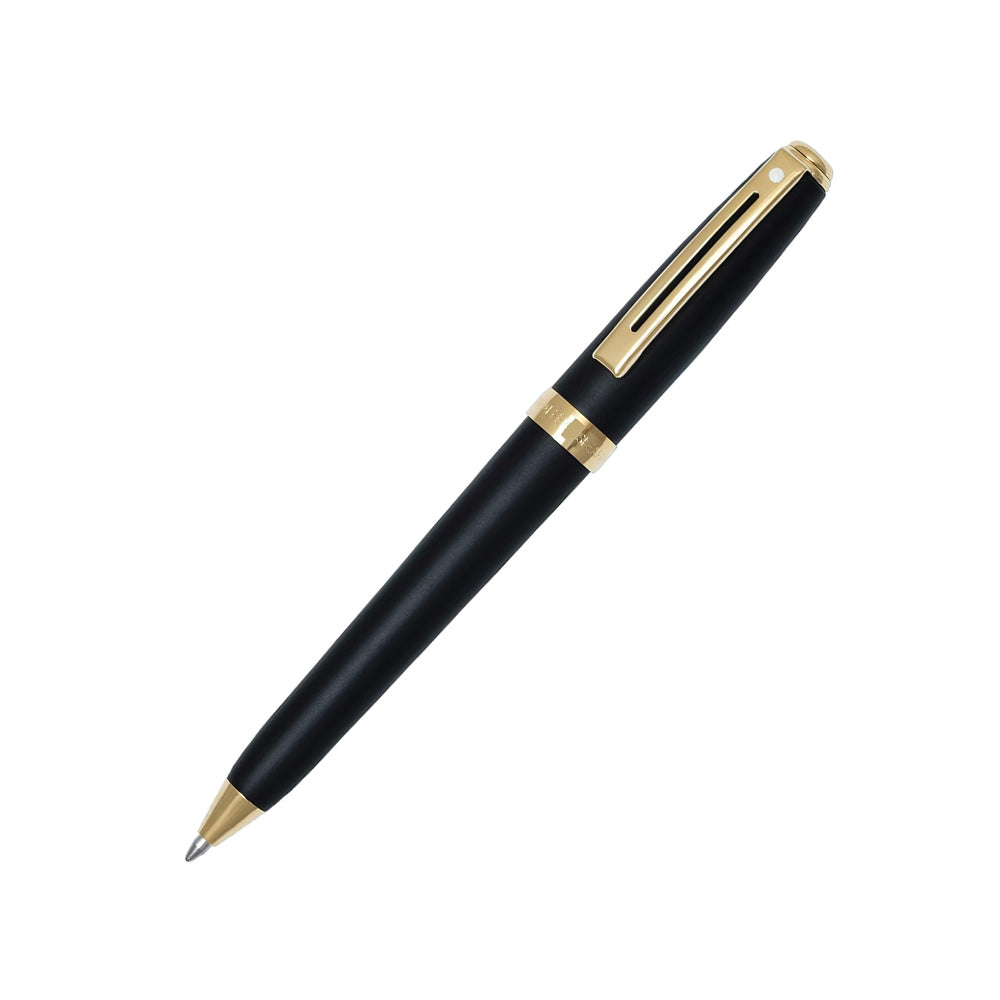 Sheaffer Set 346 Prelude Matte Black GT Ballpoint Pen with Tan Wrist Watch