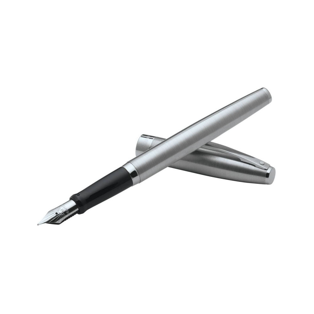 Sheaffer Sagaris A9472 Brushed Chrome with Chrome Trim Fountain Pen - Fine Nib