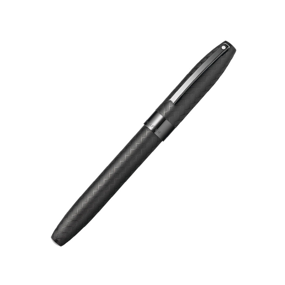 Sheaffer 9061 Legacy Matte Black PVD with Engraved Chevron Pattern Rollerball Pen