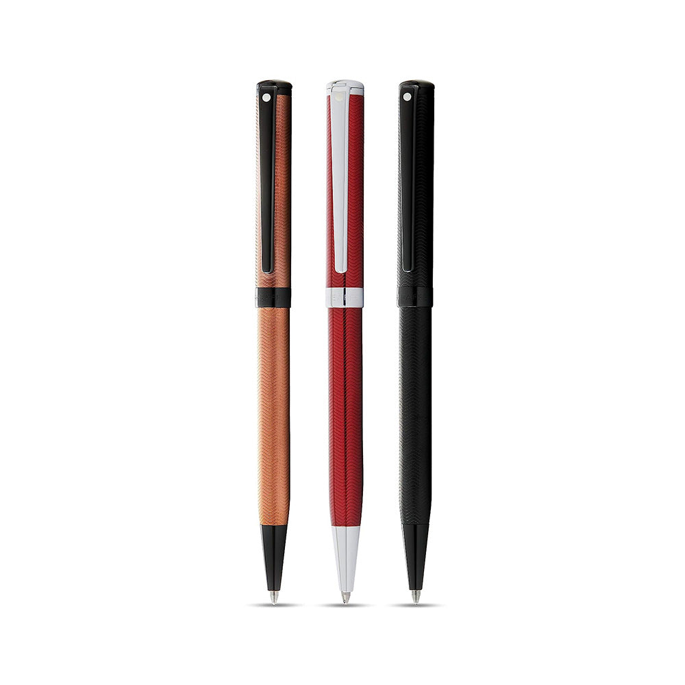 Sheaffer Intensity 9244 Matte Black PVD Engraved with Polished Black PVD Trim Ballpoint Pen