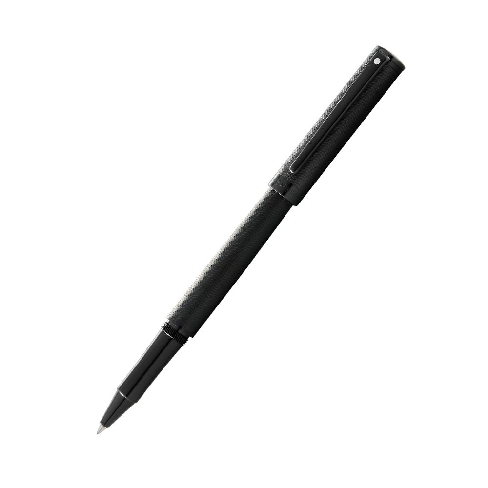 Sheaffer Intensity A9244 Matte Black PVD Engraved with Polished Black PVD Trim Rollerball Pen