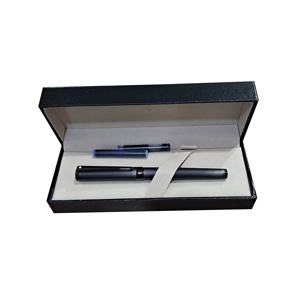 Sheaffer Intensity 9244 Engraved Matte Black PVD With Polished Black Trim Fountain Pen - Medium Nib