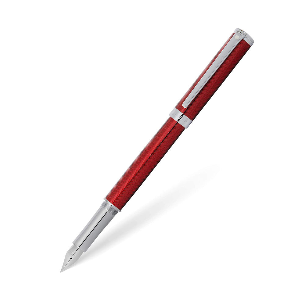 Sheaffer Intensity 9245 Engraved Translucent Red Lacquer with Polished Black Trim Fountain Pen - Medium Nib