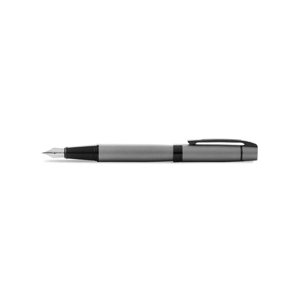 Sheaffer 300 E9345 Matte Gray with Polished Black Trim Fountain Pen - Medium Nib