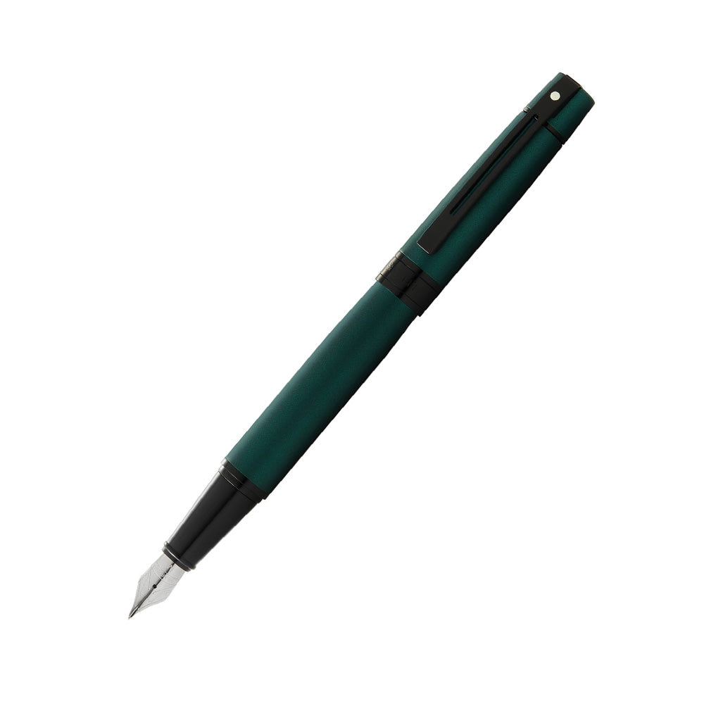 Sheaffer 300 9346 Matte Green with Polished Black Trim Fountain Pen - Medium Nib