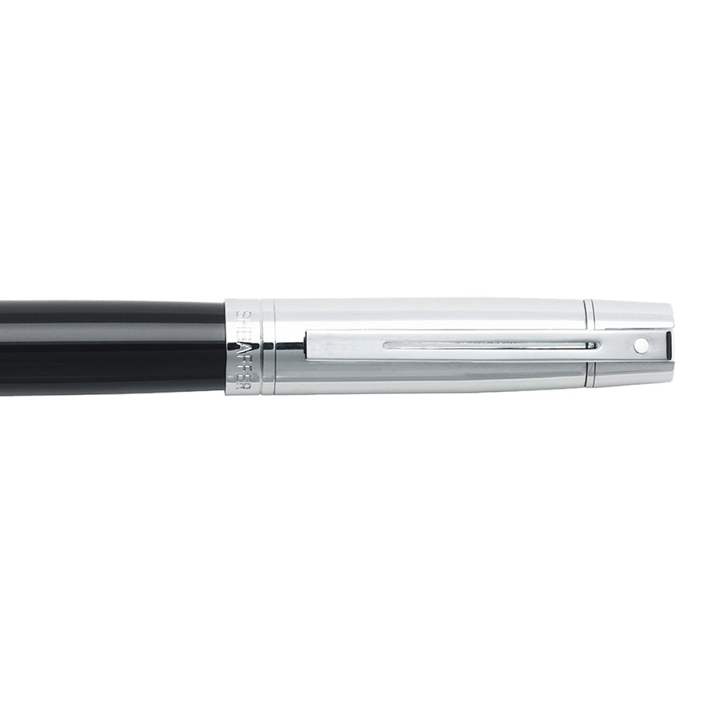 Sheaffer Gift 300 9314 Glossy Black Chrome Trim Fountain Pen - Medium Nib