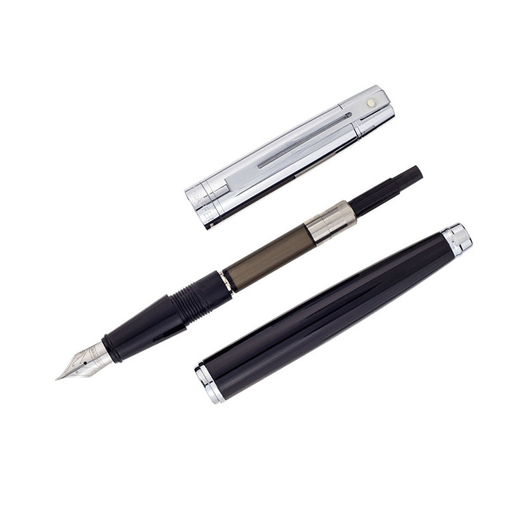 Sheaffer Gift 300 9314 Glossy Black Chrome Trim Fountain Pen - Medium Nib