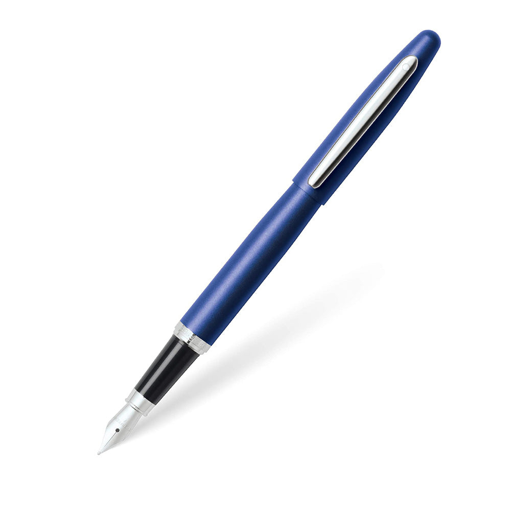 Sheaffer VFM 9401 Neon Blue with Chrome Trim Fountain Pen - Fine Nib