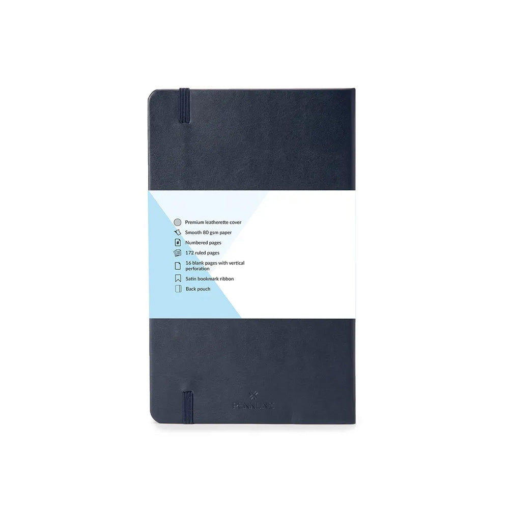 Pennline Waltz Hard Cover Notebook (Ruled) A5 - Blue