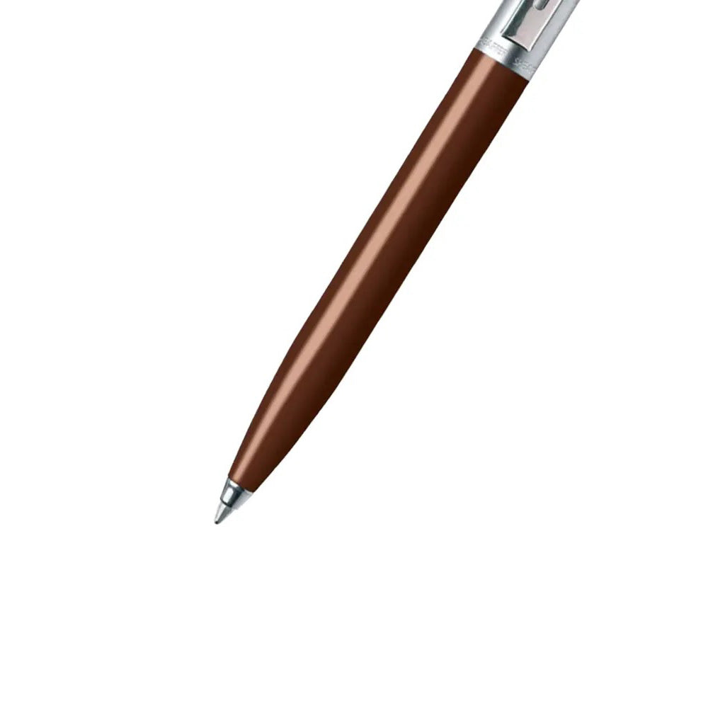 Sheaffer Sentinel E321 Coffee Brown Barrel with Brushed Chrome Cap & Trim Ballpoint Pen