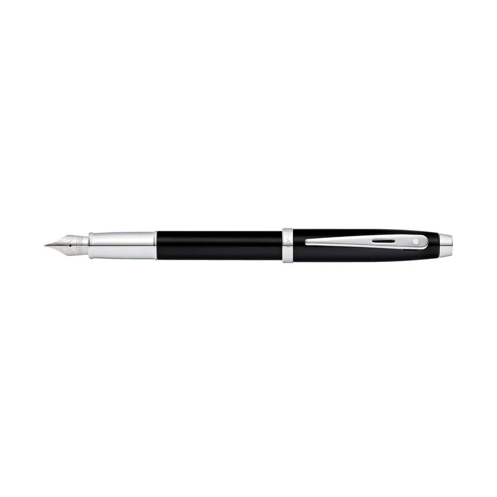 Sheaffer 100 E9317 Matte Black With Chrome Trim Fountain Pen - Medium Nib