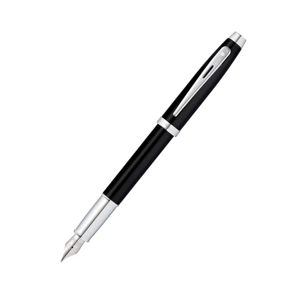 Sheaffer 100 E9317 Matte Black With Chrome Trim Fountain Pen - Medium Nib