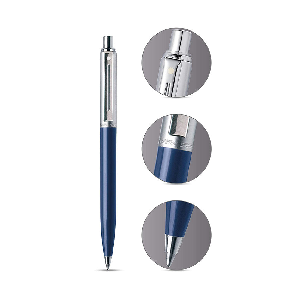 Sheaffer Sentinel A321 Brushed Chrome Cap and Royal Blue Barrel Ballpoint Pen