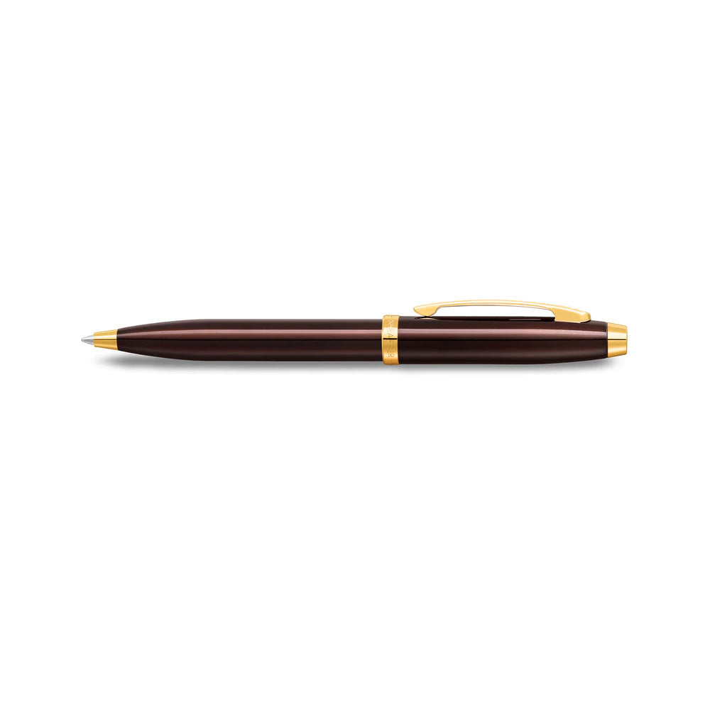 Sheaffer 100 9370 Glossy Coffee Brown with PVD Gold-Tone Trim Ballpoint Pen