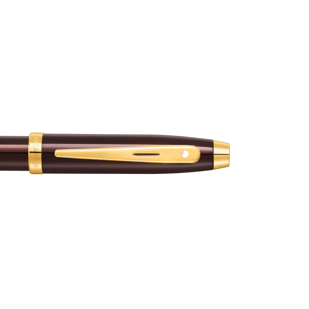 Sheaffer 100 9370 Glossy Coffee Brown with PVD Gold-Tone Trim Ballpoint Pen