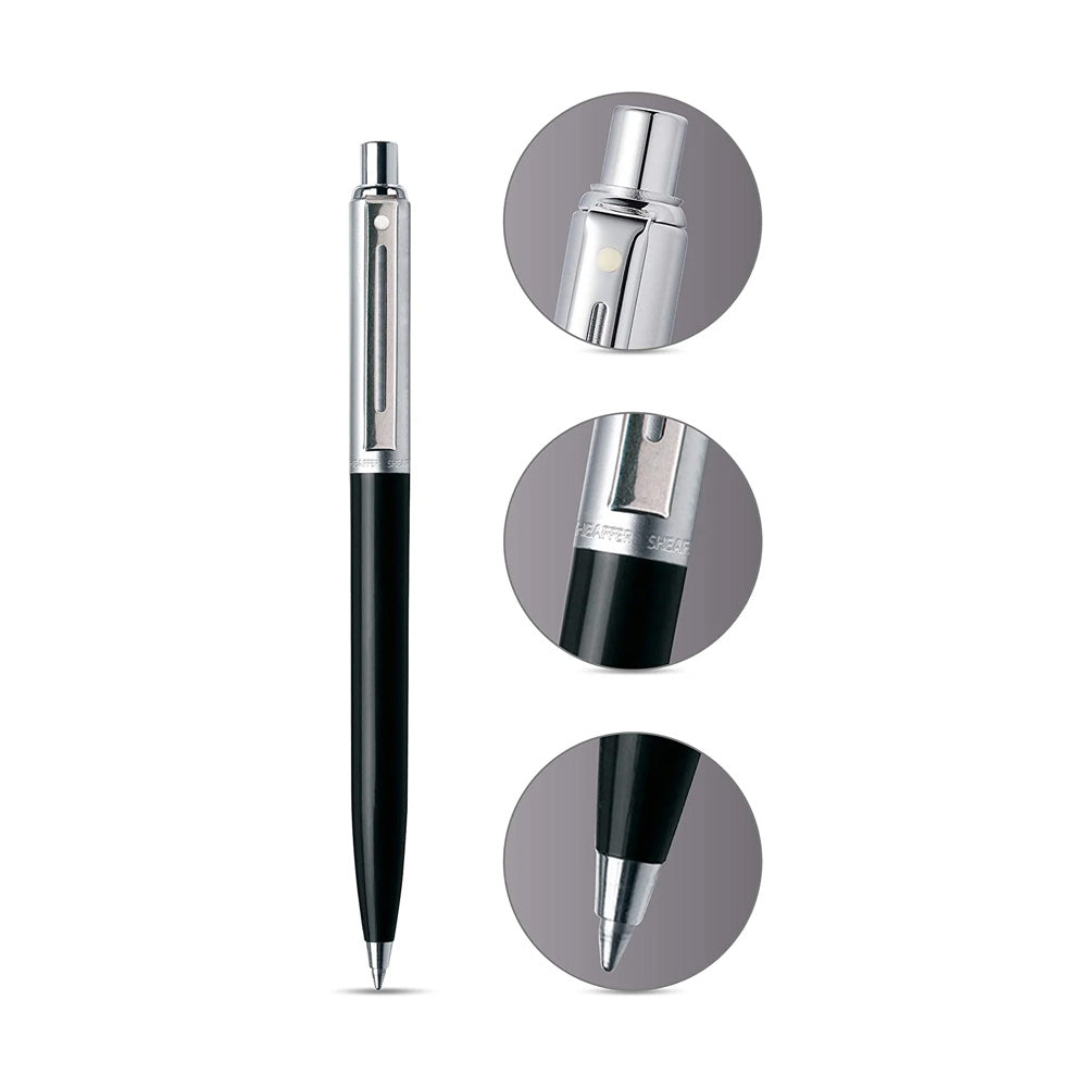Sheaffer Sentinel 321 Black Barrel Brushed CT Ball Pen With A5 Notebook