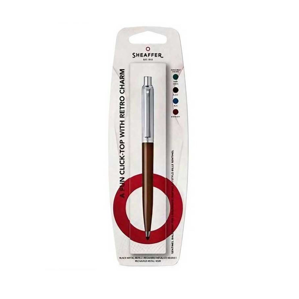 Sheaffer Sentinel 321 Coffee Brown Barrel with Brushed Chrome Cap & Trim Ballpoint Pen in Hangsell