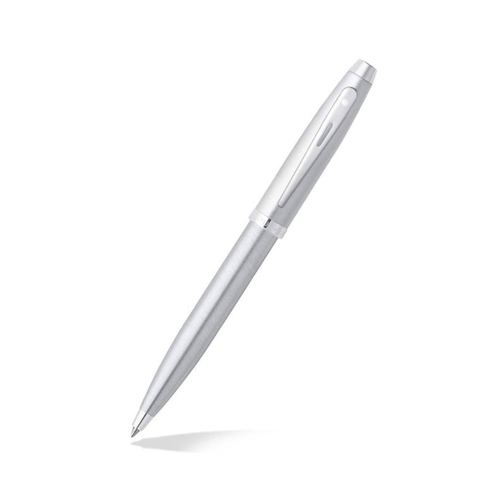 Sheaffer Giftset 100 9306 Brushed Chrome with Chrome Trim Ball Pen with Business Card Holder