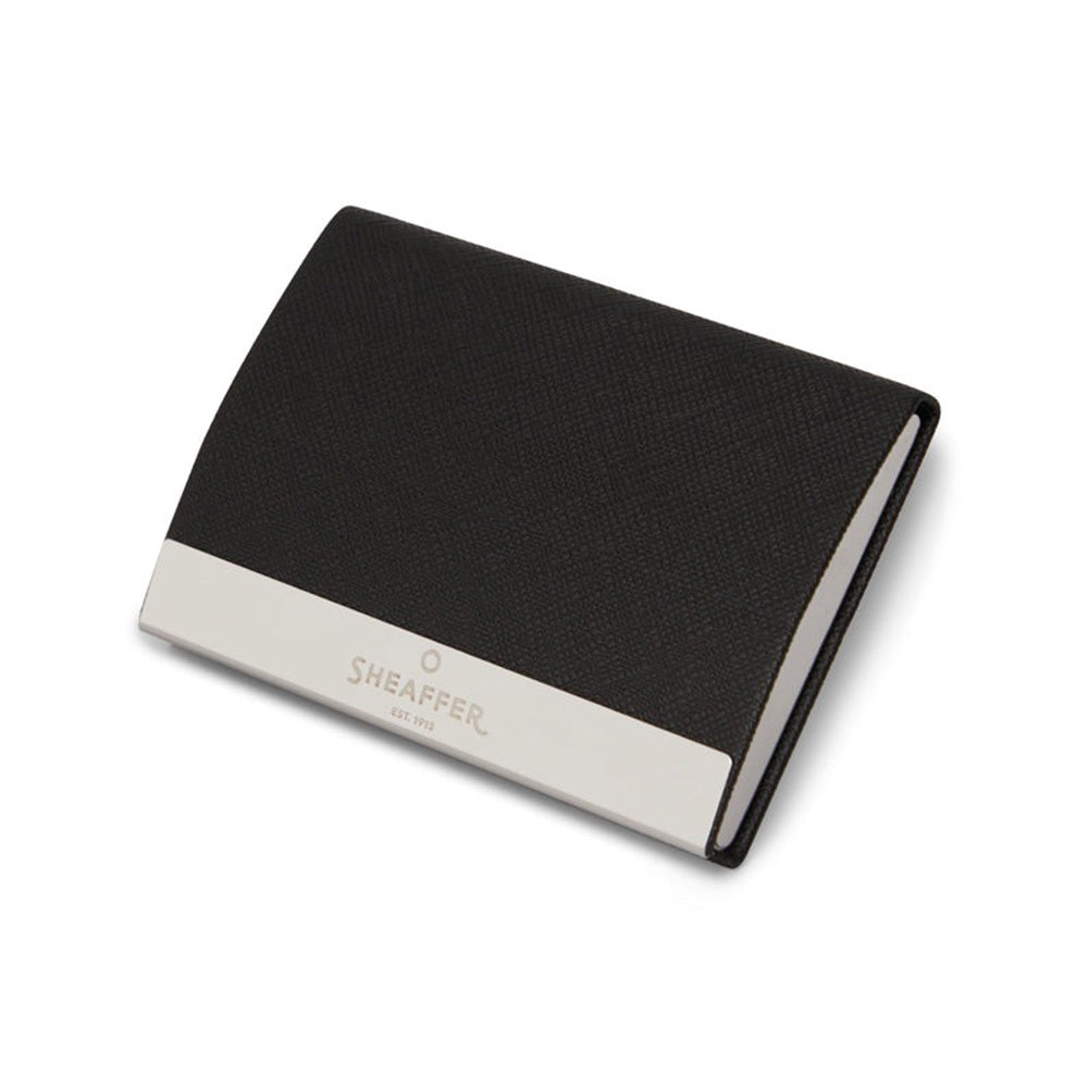 Sheaffer Giftset 100 9306 Brushed Chrome with Chrome Trim Ball Pen with Business Card Holder