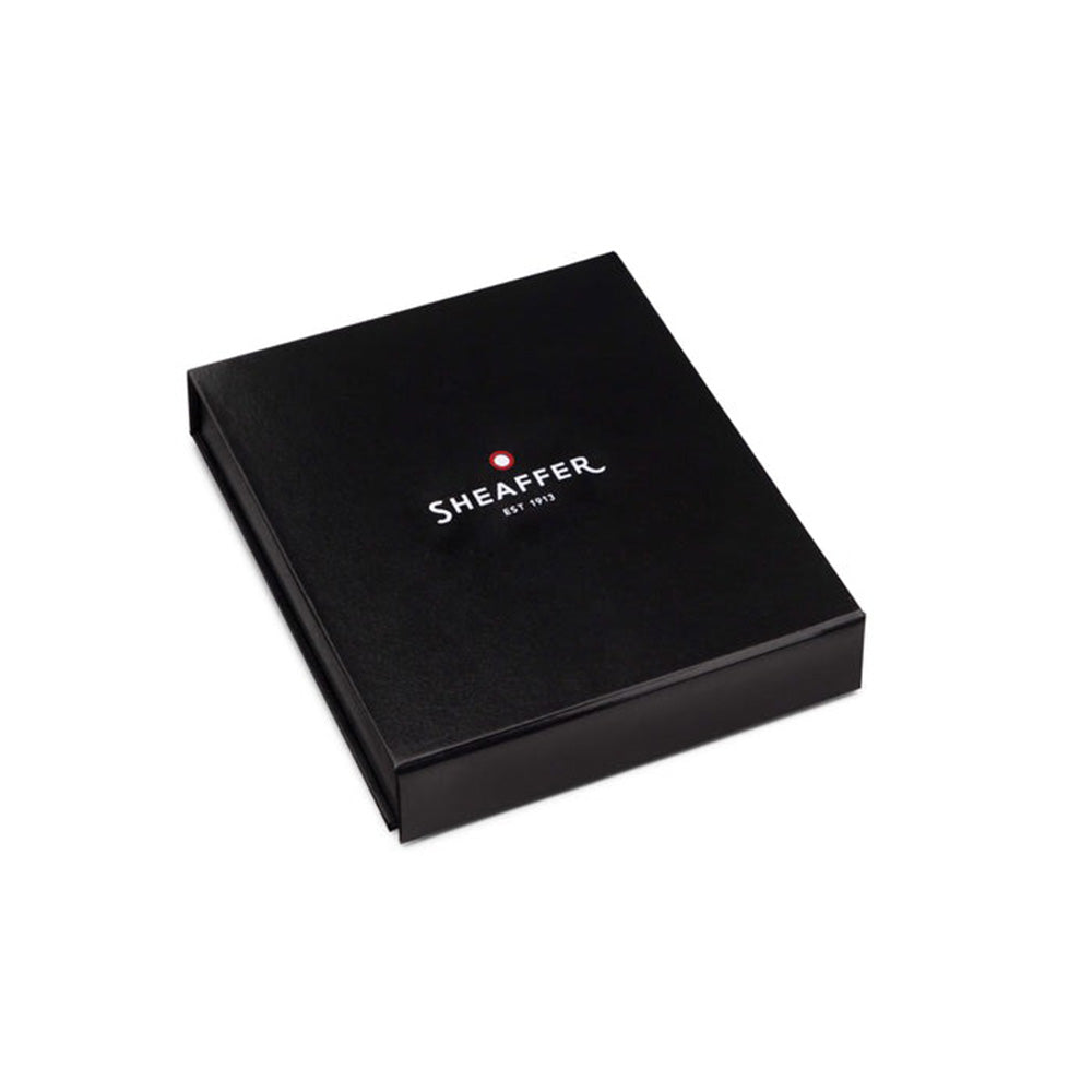 Sheaffer Giftset 100 9306 Brushed Chrome with Chrome Trim Ball Pen with Business Card Holder