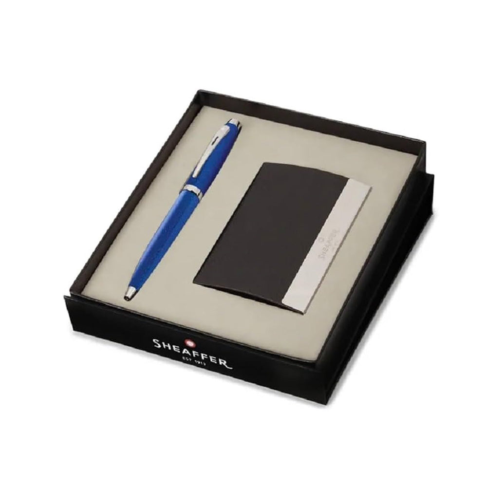 Sheaffer Gift 100 G9339 Glossy Blue CT Ball Pen with Business Card Holder