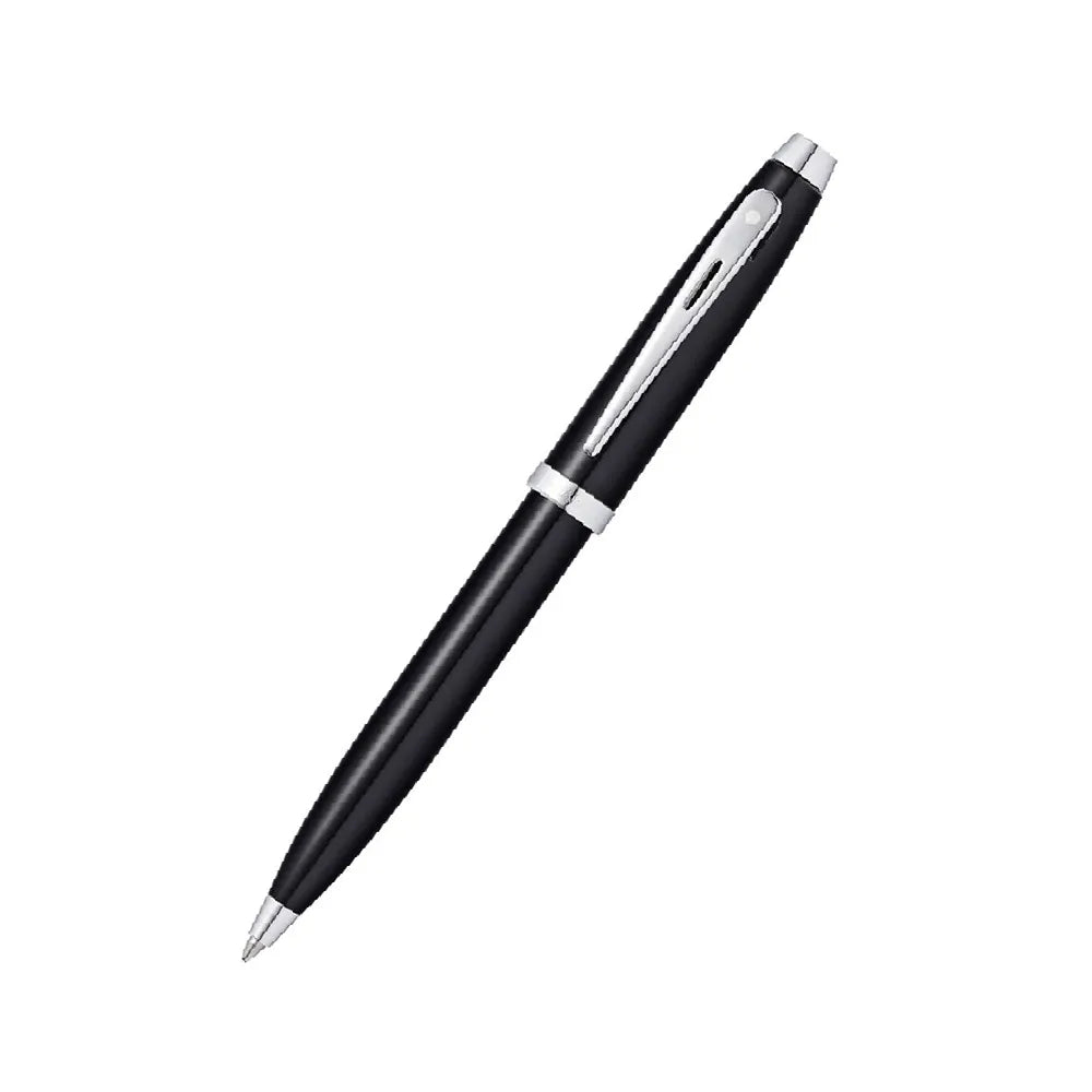 Sheaffer Giftset 100 G9338 Glossy Black with Chrome Trim Ballpoint Pen and Business Card Holder