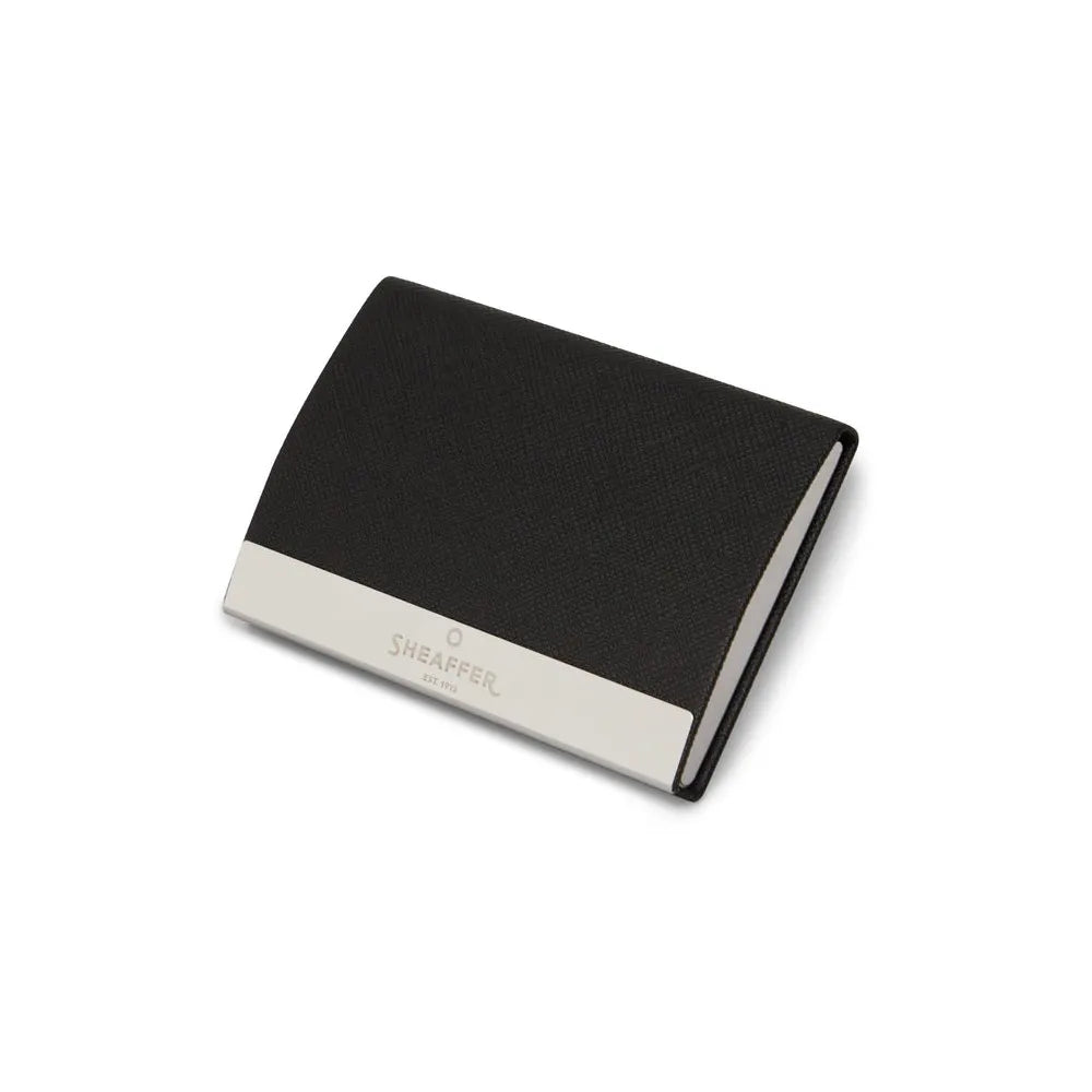 Sheaffer Giftset 100 G9338 Glossy Black with Chrome Trim Ballpoint Pen and Business Card Holder