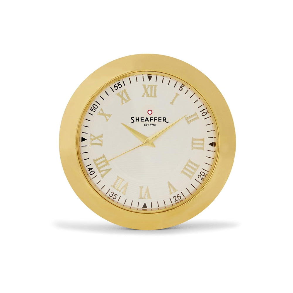 Sheaffer Gift 300 9325 Glossy Black with Gold-Tone Trim Ball Pen with Gold Table Clock